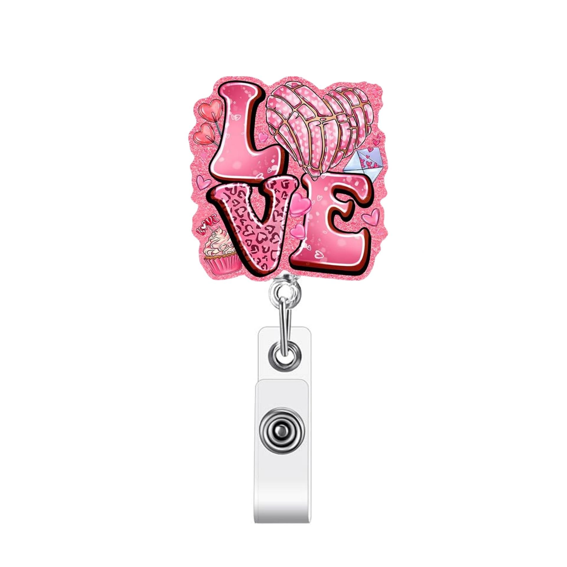 Romantic Heart-Shaped Acrylic Retractable Swivel Badge Holder Badge Reel For Nurse Doctor Office Staff Valentine s Day Gift