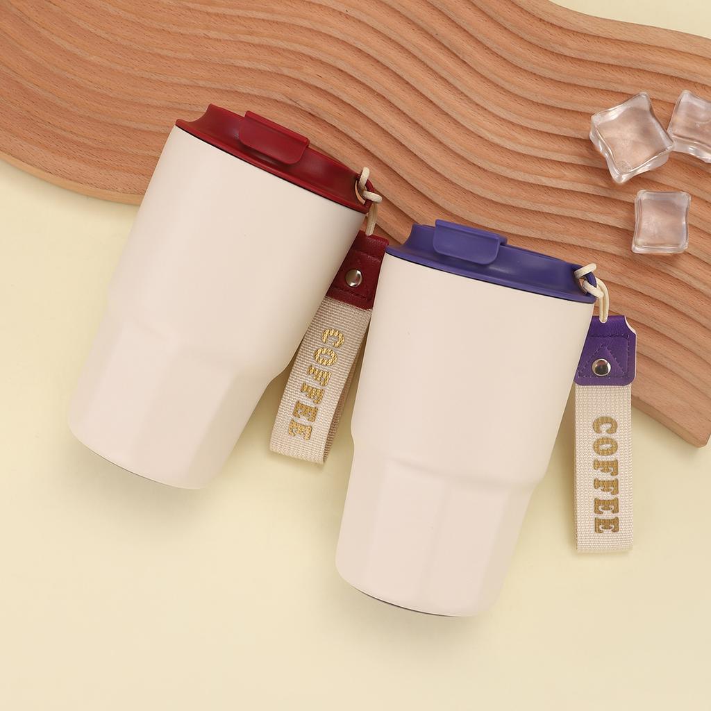 New 316 stainless steel coffee cup double-layer vacuum carry rope thermos cup business souvenir gift cup