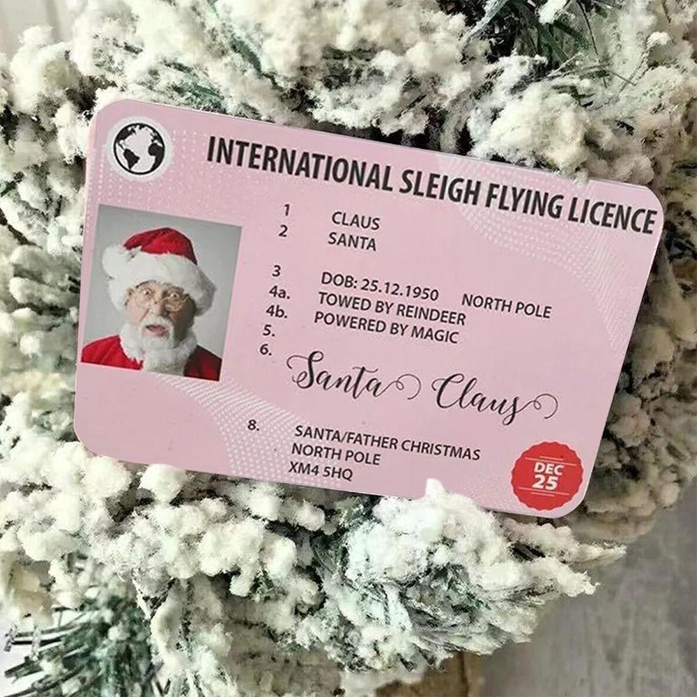 Decoration Sleigh Flying Riding License Christmas Card Christmas Gift Santa Claus Driving License
