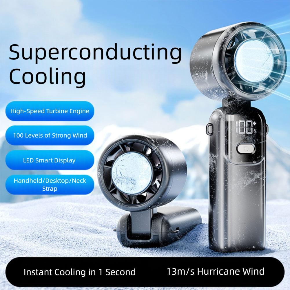 Outdoor Mini Cooling Fan For Travel Camping Digital Display 100 Speed Mini Small Fan For Summer