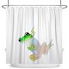 Funny Frog Cartoon Shower Curtain Sets Leaf Animal Creative Children Bathroom Decor Waterproof Fabric Home Hooks Bath Curtains