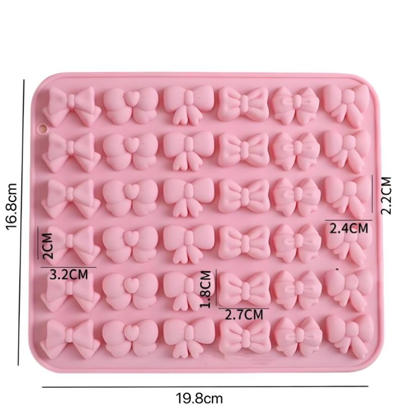 Schleifen Silikonformen mit 6 verschiedenen Formen, 36-Kavitäten Schleife Schokolade Fondant Form für Schleife Cupcake, Kuchen, Zuckerhandwerk