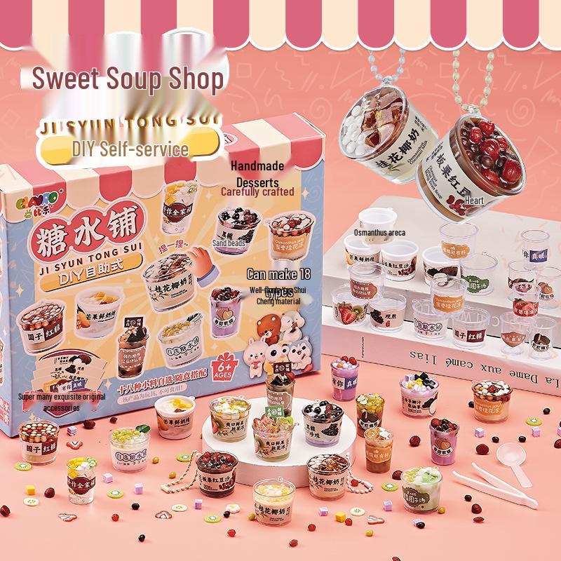 

Xiao Ling Сделай сам Мини Сладкий Магазин Набор Игрушечной Еды: Клей-крем и украшения ручной работы для детей.