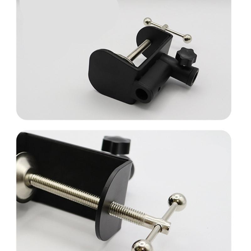 Adjustable Aluminum Alloy Desk Mount Clamp Metal Mic Clamp Holder for Microphone Scissor Arm Lamp Soft Protective Pad