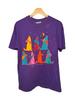 Vintage 80s Coyote Chorus Line Art Shirt Womens L-Short Purple Jeff-Low Unisex T-Shirt