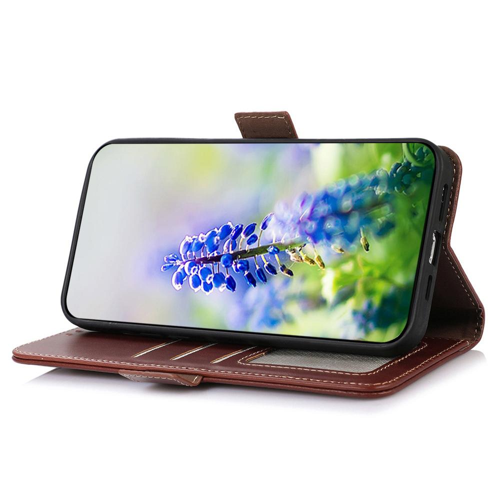 For Samsung Galaxy S25 FE Case RFID Blocking Genuine Cow Leather Wallet Phone Cover