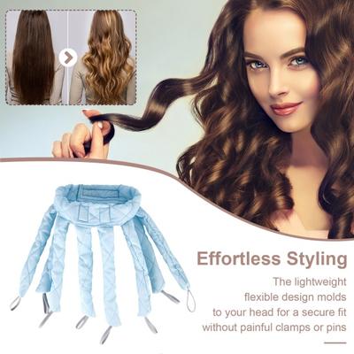No Heat Hair Curler with Adjustable Strap Women Overnight Sleeping Eight Claw Curls Headband Curling Rod Soft Hair Roller Lazy Girls Long Hair Curling