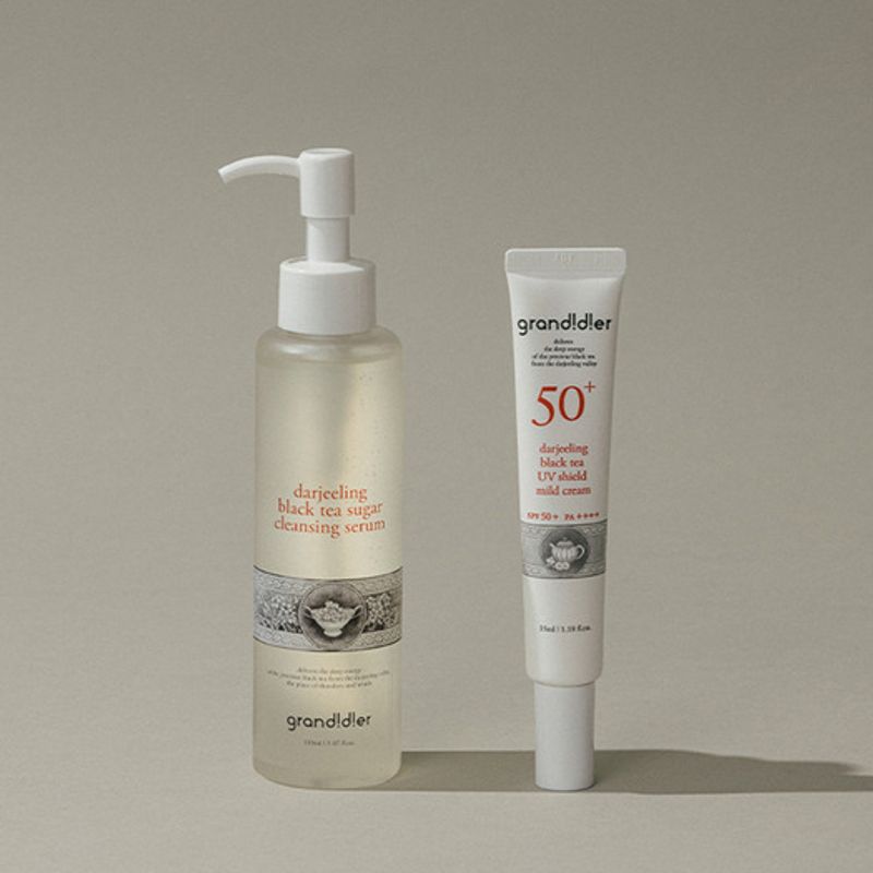 Grandidier Dazzling Black Tea 2-piece set (cleansing + sunscreen) 150ml 35ml
