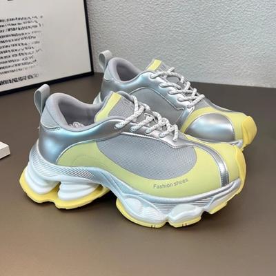 Fashion Mesh Breathable Genuine Leather Platform Single Shoes Women's New Summer Heightened Comfortable Casual Sports Trendy Shoes