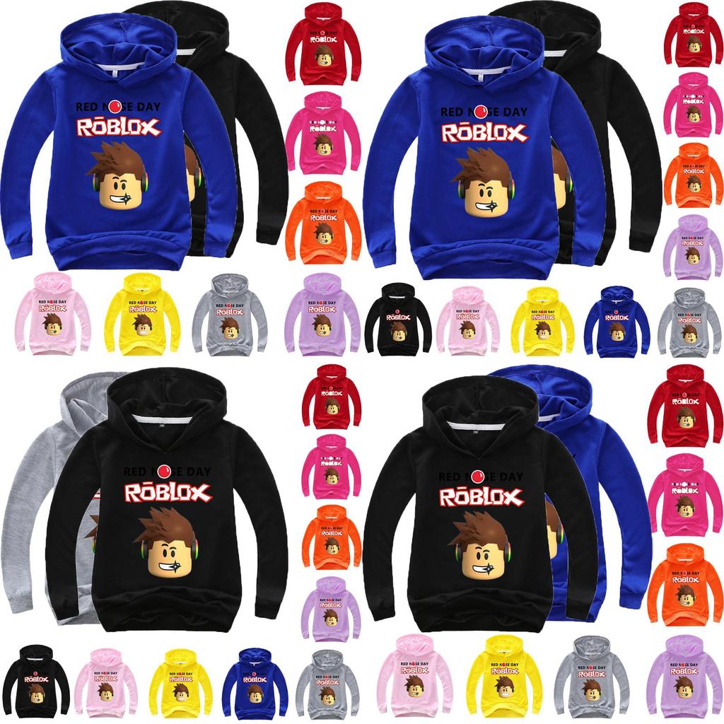 Nose Roblox Red Childrens Cartoon Print Hoodie Sweater Long Sleeve Tops