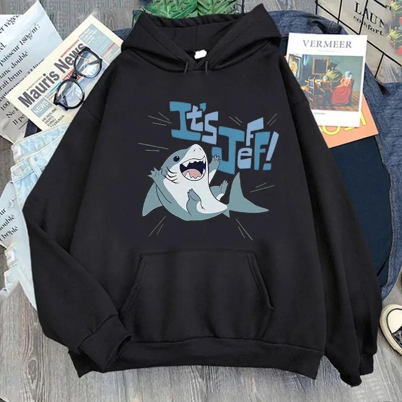 Jeff the Landshark Meme Men's printed hoodie Fun Harajuku Men's fashionable Hoodie Fashionable and comfortable hoodie's bapeTops