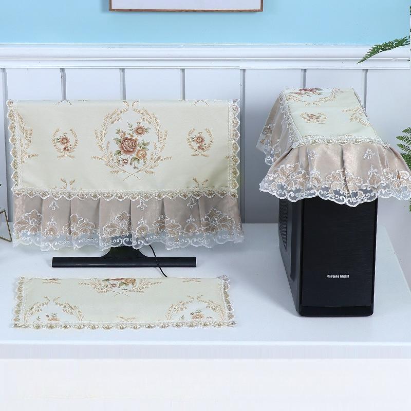 European Style Lace 3pcs Household Computer Host Keyboard Dust Covers Fashion Printed Desktop Monitor Cover Fabric