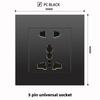 British 13A Socket with USB-C Fast Charging, Hong Kong & Macau Version, Black 3-Hole Square Pin 86 Panel