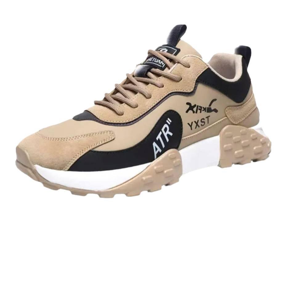 Forrest Gump shoes autumn and winter new low-top sports shoes thick-soled lace-up leather surface