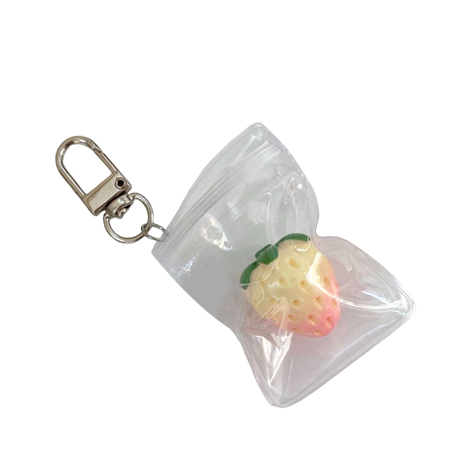

Міцний кулон-шарм для телефону з полуницею зі смоляного сплаву в прозорому пакеті, портативний для милого стилю, для любителів моди рожевий