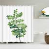 Waterproof Fabric Shower Curtain Printing Fresh Green Plant Leaves Bathroom Curtains Polyester Decoration Bath Screen with Hooks