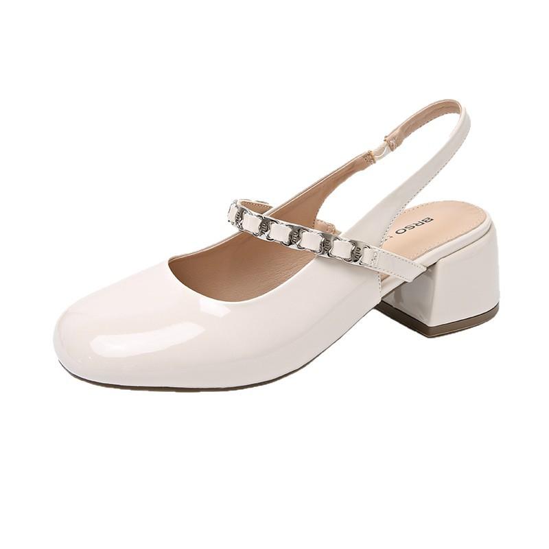 Fashion sandals 2025 summer new square head fashion light mouth foot thick heel Korean version spot high heels women's shoes