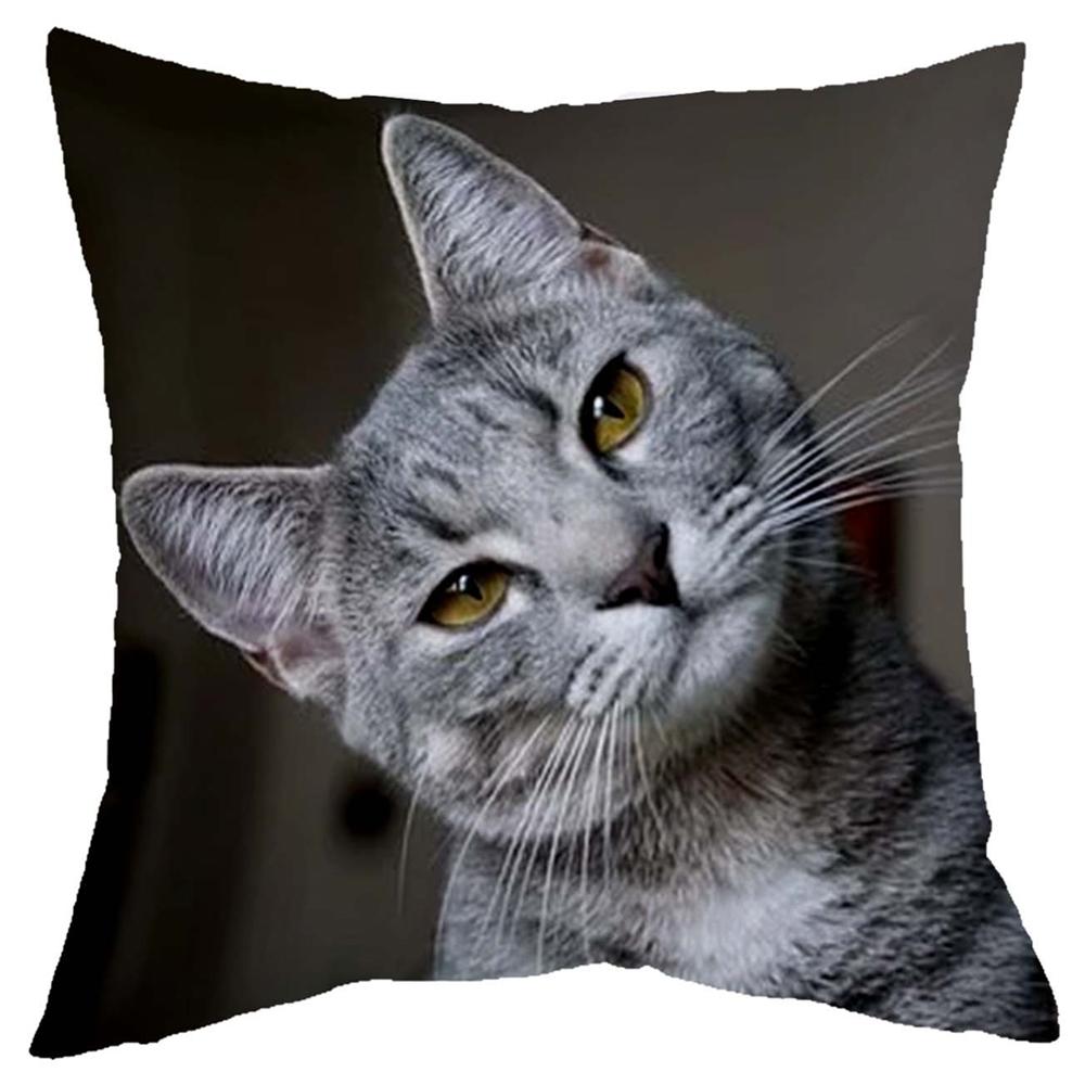 Søt liten lat katt stue sofa dekorasjon putetrekk firkantet putetrekk