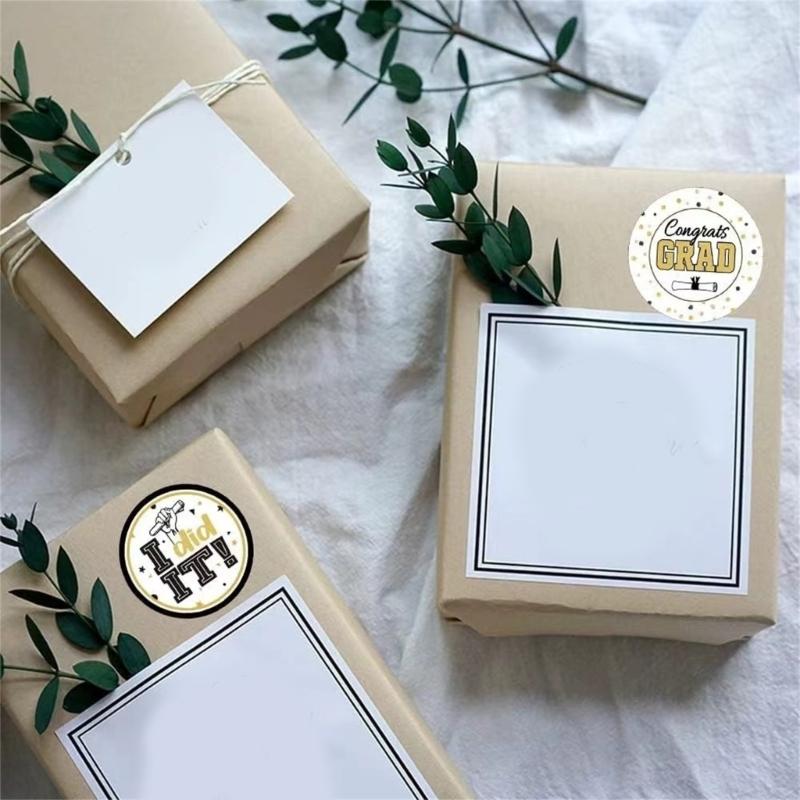 500 Pcs Round Graduation Sticker Congrats Grads Labels Graduation Caps Sticker Party Supplies