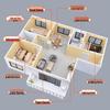 1:20 Scale 3D Miniature Architectural Model: Floor Plan Scene with ABS Furniture