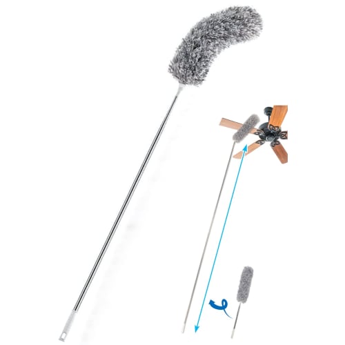 Tierneys Dust Collector, Dust Removal, Handy Mop, Extendable, Up To 280cm, High-Altitude Cleaning, Washable