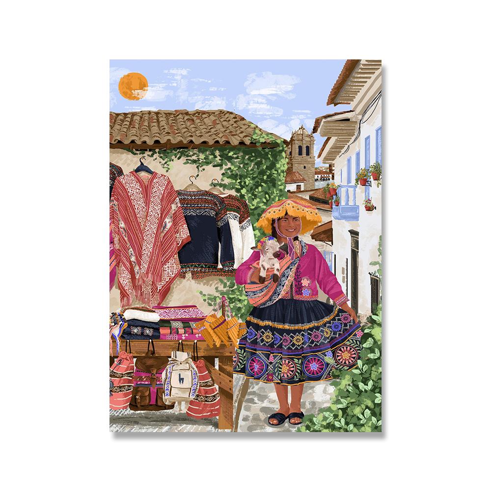 

Женские постеры из Колумбии по всему миру, туристические принты, тропические фрукты, искусство, ботаническая иллюстрация, холст, картина в стиле бохо, домашний декор 21*30cm