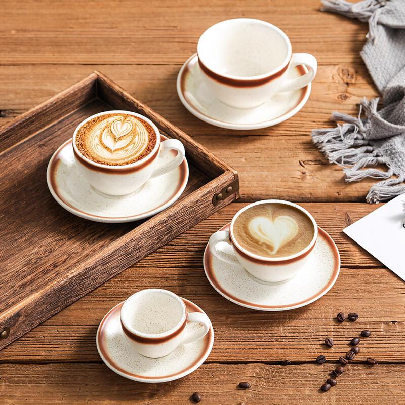 Retro Japanese Ceramic Coffee Cup & Saucer Set
