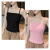 Women's Stylish Double Strap Camisole with Chest Pads - Beautiful Back and Sleeveless Form-Fitting Top