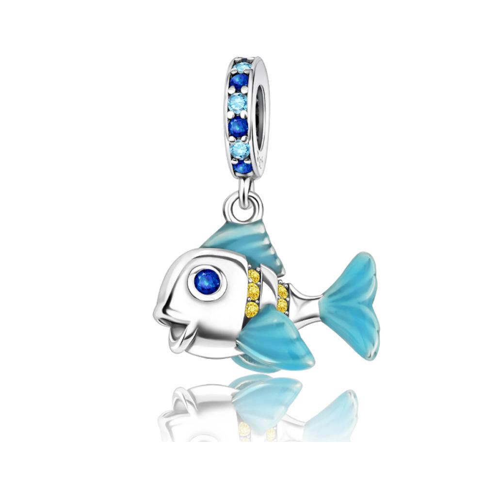 925 Silver Ocean Marine Life Charms Octopus Turtle Fish Whale Mermaid Seahorse Beads DIY Jewelry Making Supplies for Necklace Bracelet