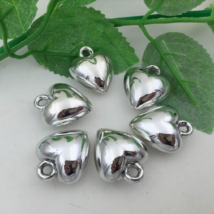 10 Pcs Heart Charm Pendants Plastic Beads Heart Charm for DIY Necklace Bracelet