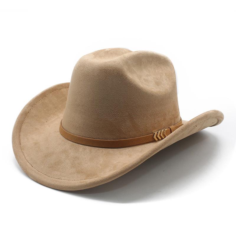 Tibetan Style Fedora Hat With Brim Sunshade For Men And Women In Suede Fabric