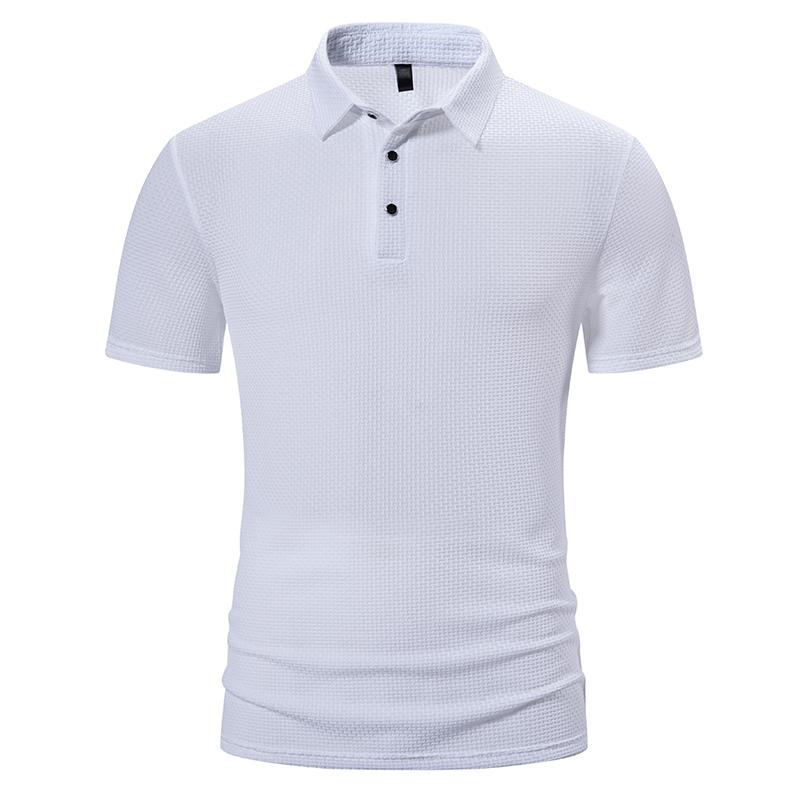 Men's Ice Silk Short-sleeved T-shirt Lapel POLO Shirts Lapel T Shirt for Men Casual Versatile Summer Breathable