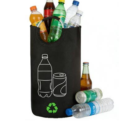 82L Oxford Cloth Aluminum Handle Recycling Bottle Storage Bag Dirty Clothes Basket Home Storage Folding Recycling Bag