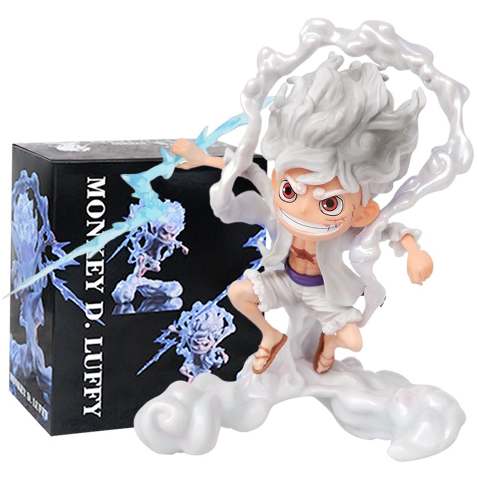 16cm One Piece Anime Figure Sun God Nika Luffy Gear 5 Q Version Statue Action Figure Model Doll Decoration Collection Toys Gifts