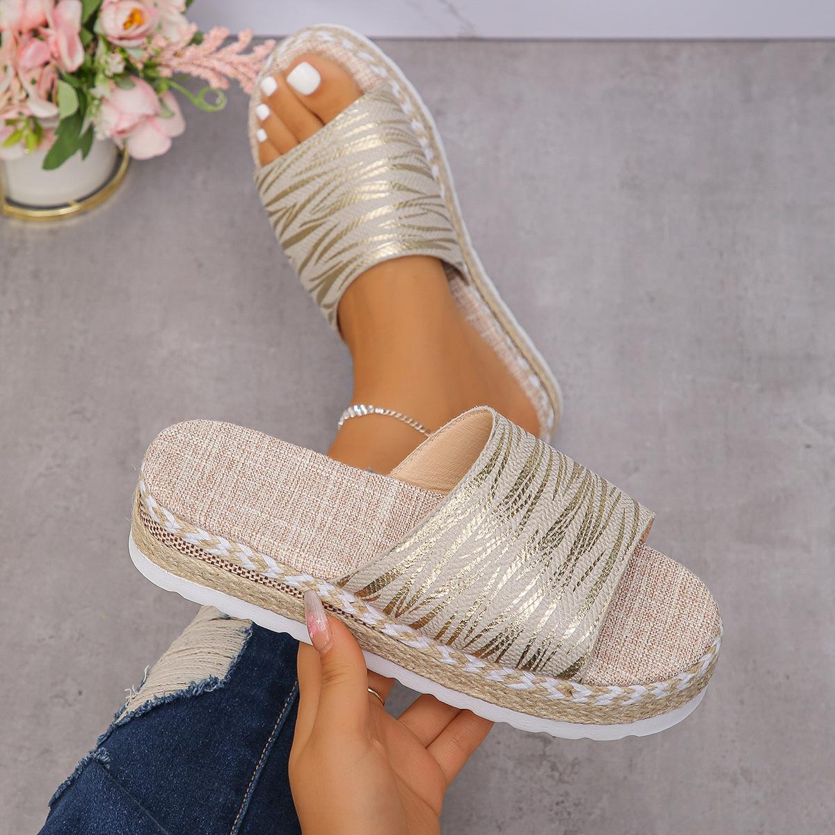 

2025 лето новый однотонный с круглым носком модный стиль женские большого размера шлепанцы на толстой подошве 42