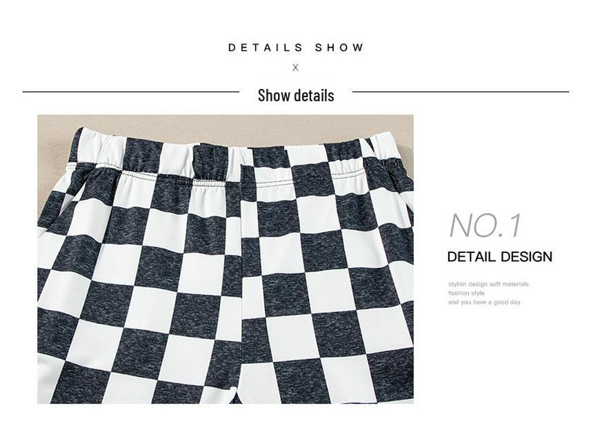 Shiying Checkered High Waist Wide Leg Pants - Casual, Fashionable, Versatile, Simple European and American Style.