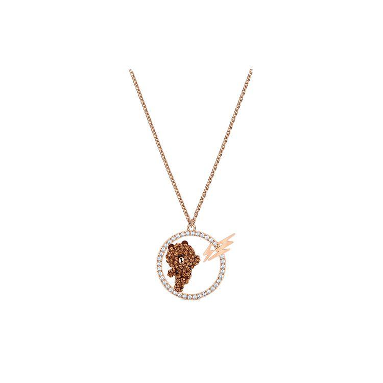 

Swarovski Line Friends Skateboard Brown Bear Necklace Women necklace 5514437 Box (Random Color)