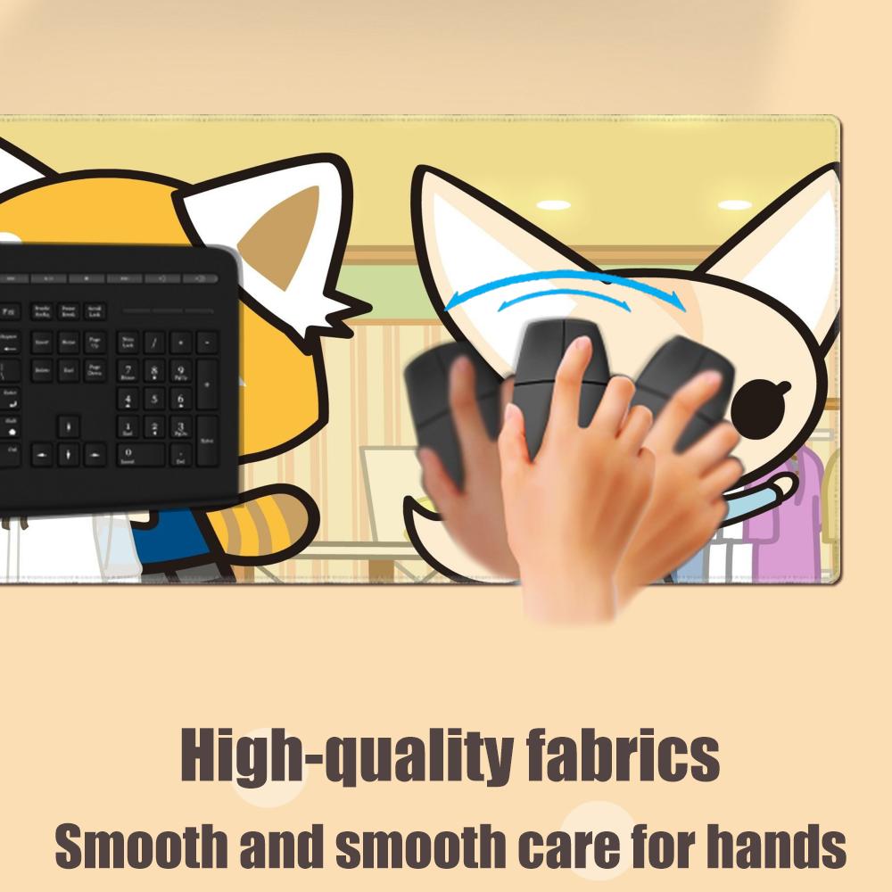 HYBXAXC Large Mouse Pad Gamer Aggretsuko Computer Mat Gaming Laptop Deskmat Mausepad Pc Accessories Mats Keyboard Cabinet Mause