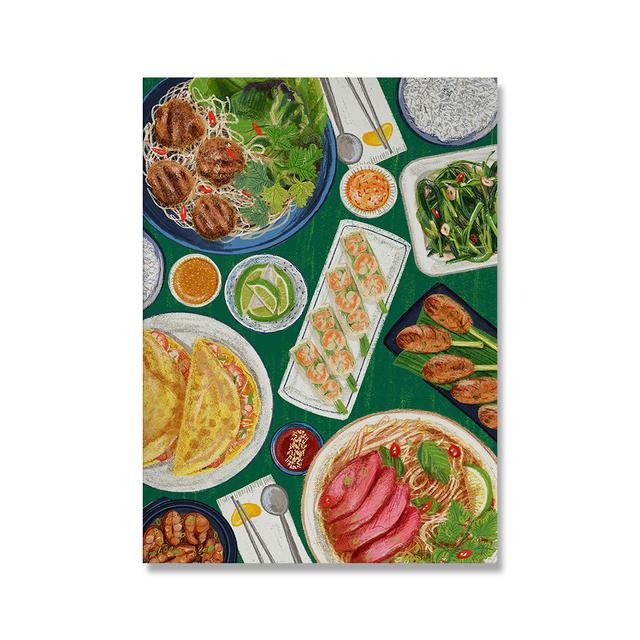 Modern Kitchen Restaurant Decoration Japanese Korean Food Canvas Painting Wall Art Pictures Posters Prints Fast Food Shop Decor No Frame