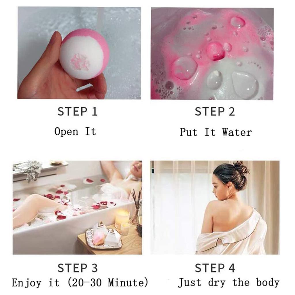 Bubble Bath Ball Gift Set 12pcs Shea Dry Skin Moisturize Perfect For Bubble & Spa Bath