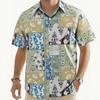 Herren S Kurzarm Hawaiian Tropisch Lässig Stretch Kühl Hemd