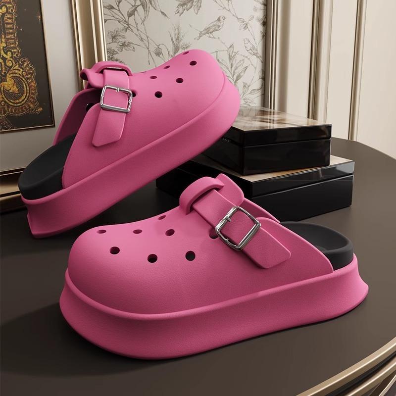 

Теплые пляжные сандалии с закрытым носком, женские, новые летние, на толстой подошве, домашняя обувь, мягкая подошва 39-40 розы красного