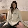 Women Long Sleeve Hooded O Neck Loose Pullovers Female Tops Solid Color Sweatshirts