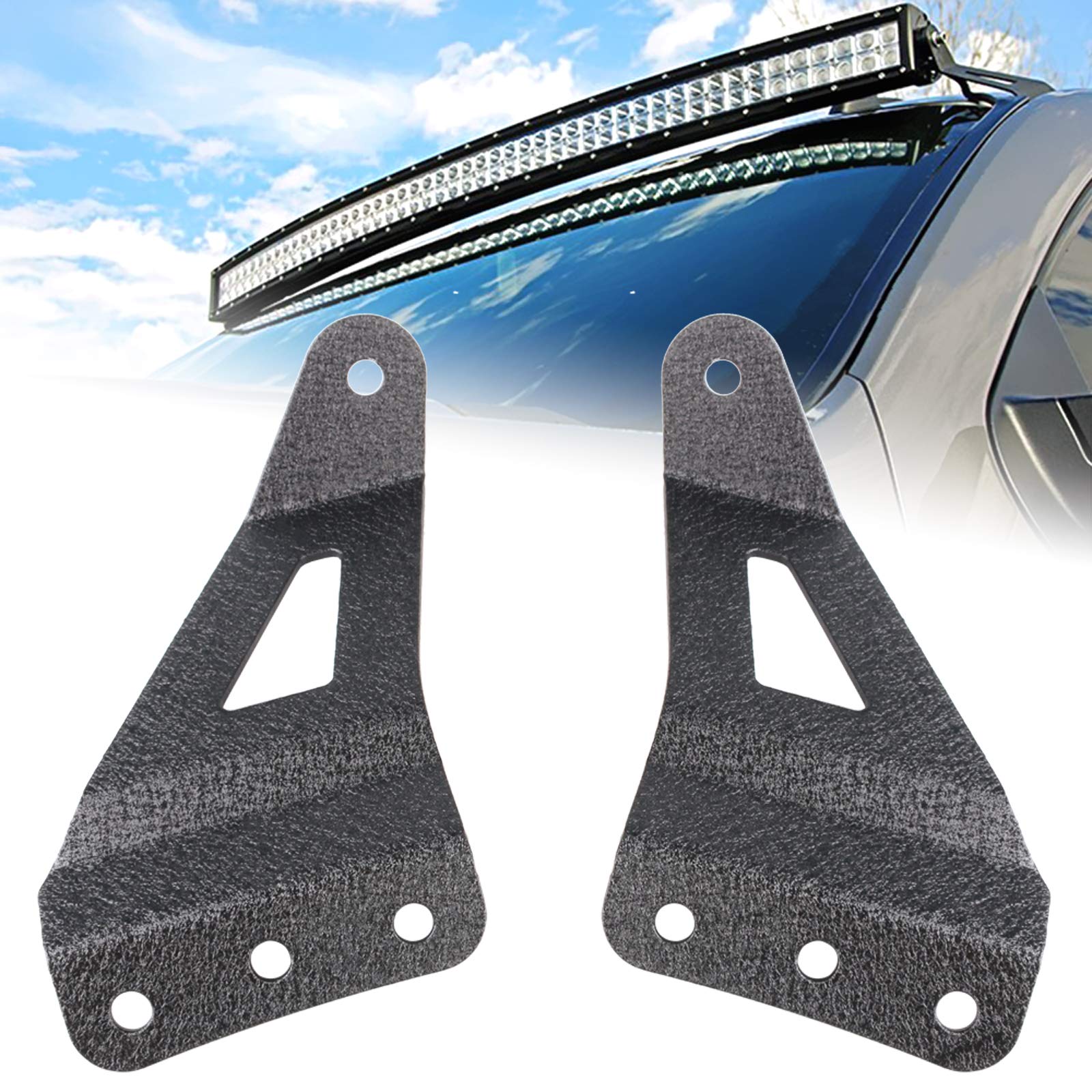 

50 Curb Light Bar Bracket Upper Windshield Mount For Chevrolet чёрный
