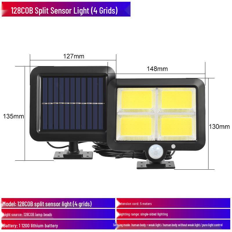 Waterproof Outdoor Solar Sensor Light for Courtyard, Wall, & Garage