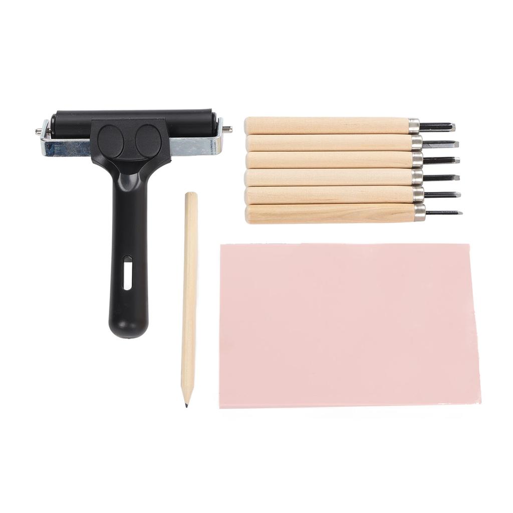 Stamp Making Kit Assorted Carving Knives Carving Block Flexible Roller Stamp Carving Tools for DIY
