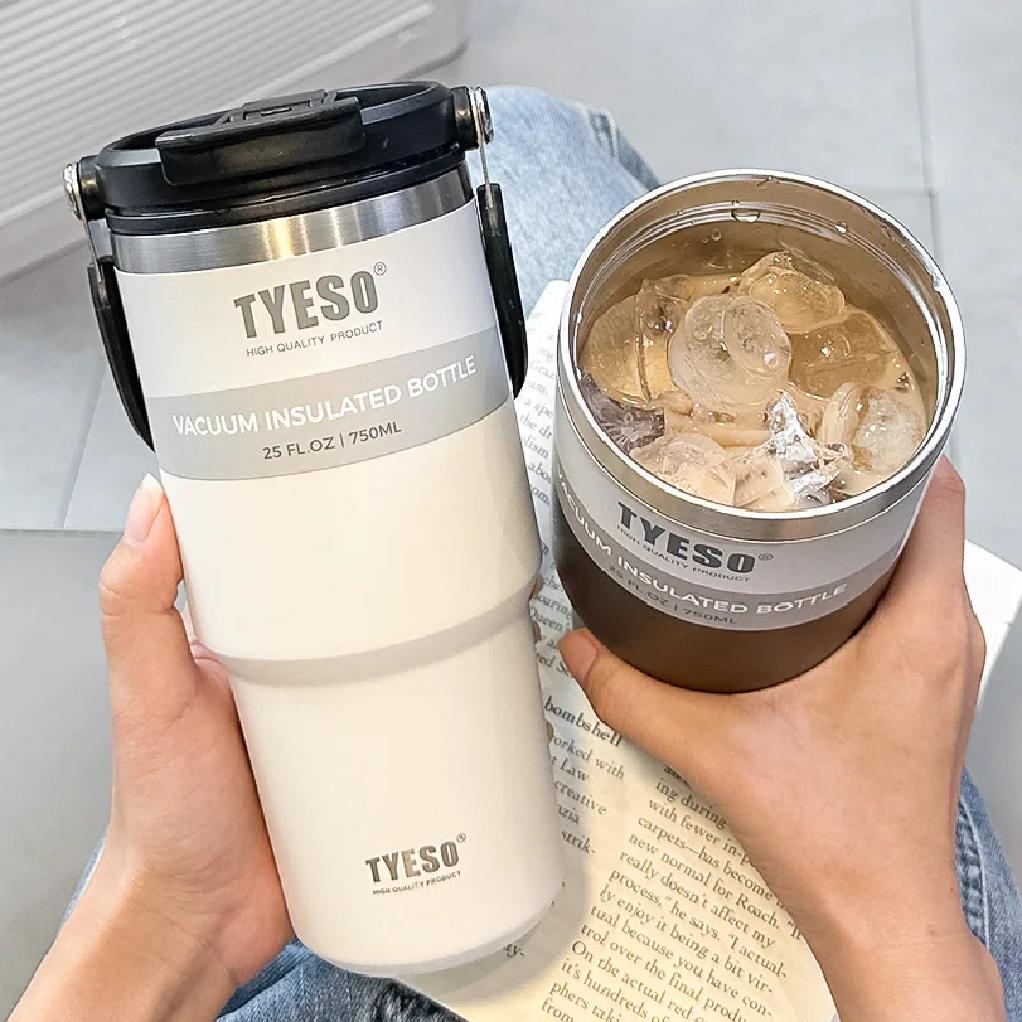 TYESO Large Capacity Stainless Steel Thermo Bottle Car Coffee Cup Keep Cold and Heat Thermal Mug Sport Water Bottle Vacuum Flask