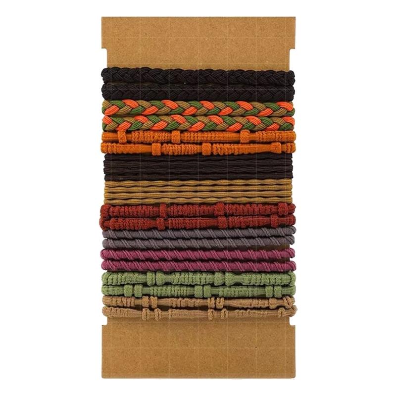Fashionable Styles Elastic Hair Ties 20Pcs Sturdy Stretch Ponytail Holders for Women and Girls with Thin or Curly Hair