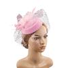 Elegant Feathered Flower Fascinator Hat for Women Cocktail Party Wool Fedoras Hat For Masquerade Parties Dressingup
