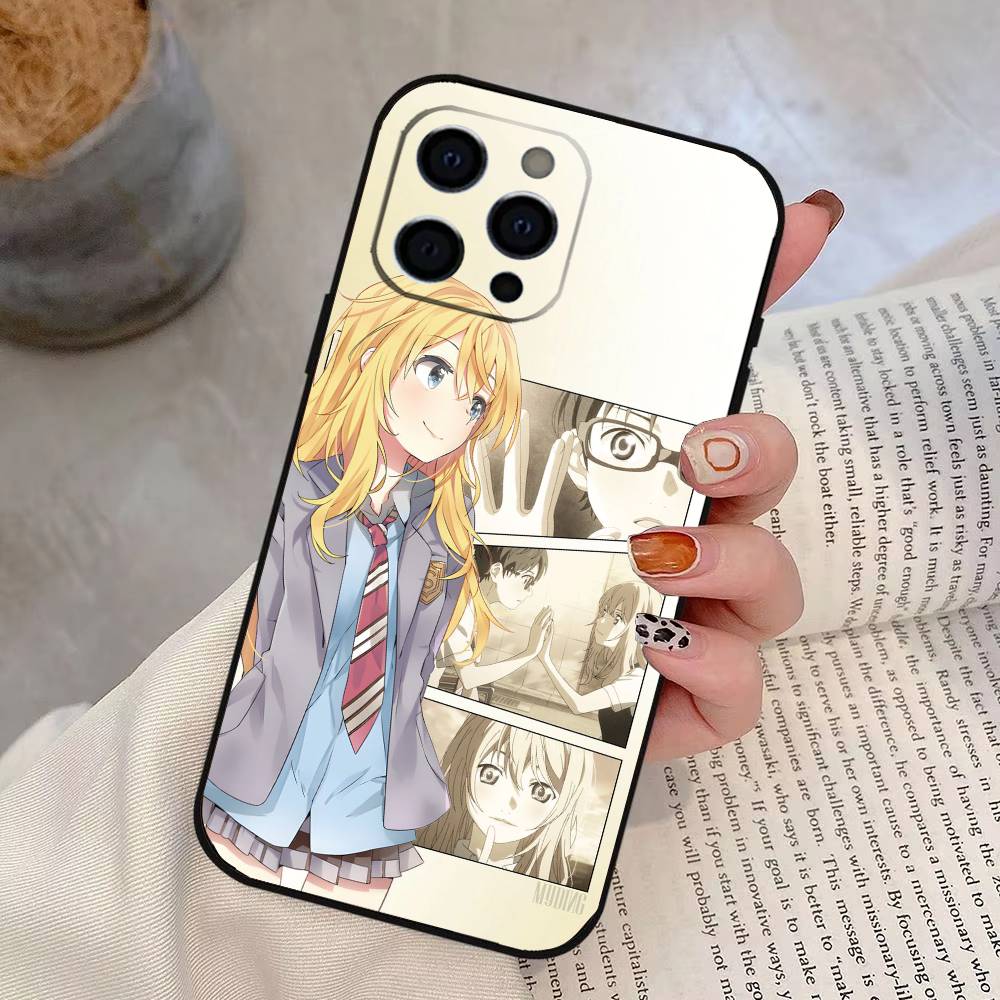 

Your Lie in April Phone Case For iPhone 17,16,15,14,13,12,11 Plus,Pro Max,XS,Soft Silicone Black Cover iPhone14Pro